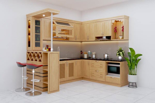 Tủ bếp gỗ sồi Mỹ S21