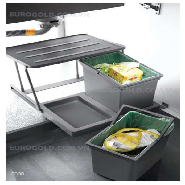 Thùng rác âm tủ cao cấp Eurogold E008