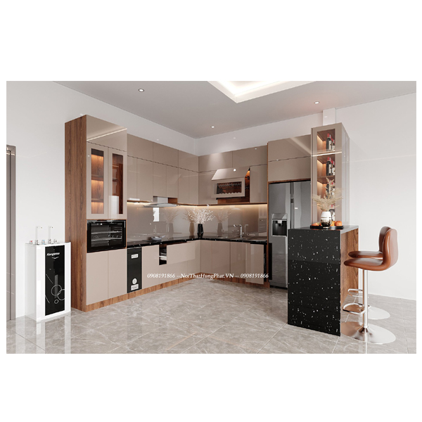 Ảnh của Tủ bếp Acrylic có quầy bar 1