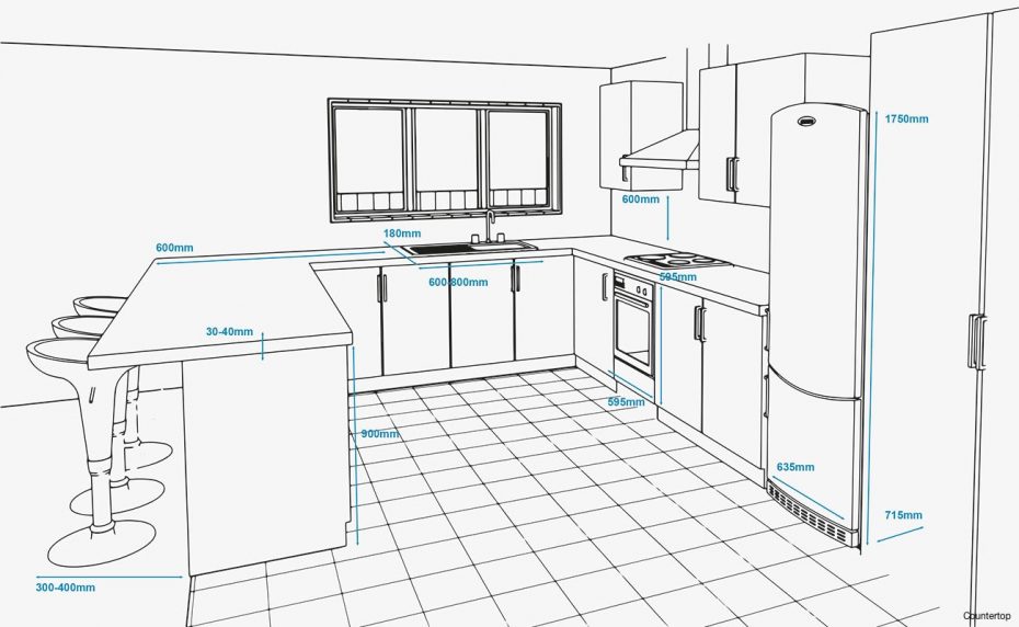 Kích thước tiêu chuẩn của tủ bếp gỗ tự nhiên