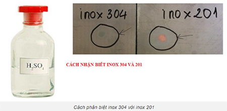 Phân biệt inox 304 và inox 201 bằng thuốc thử chuyên dụng